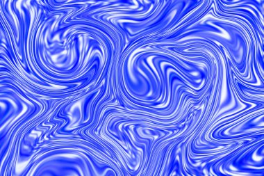 Mesh sıvı yüzey dijital illüstrasyon mavi. Kaprisli suminagashi doku.