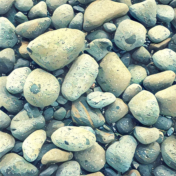 Steinhintergrund mit runden bunten Kieselsteinen vom Meeresstrand. Digitale Illustration im Vintage-Stil. — Stockfoto