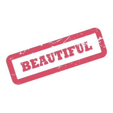 Dikdörtgen çerçeve güzel yazıt. Kırmızı mürekkep lastik damgası kaba tekstürlü.