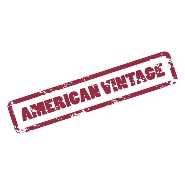 American Vintage inscriptie in diep rood kader. Rubber stempel. — Stockvector