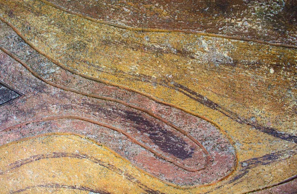 Stone bakgrund med artificiella konsistens. Gula och röda rustik betong bakgrund. — Stockfoto