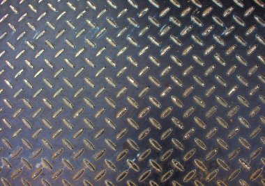 Metal doku. Demir zemin yüzeyi fotoğrafını. Yol inşaat alanı içinde yürüyüş için metal kabartma.