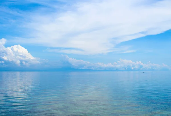 Paysage Marin Aquatique Avec Île Lointaine Ciel Bleu Vue Mer — Photo