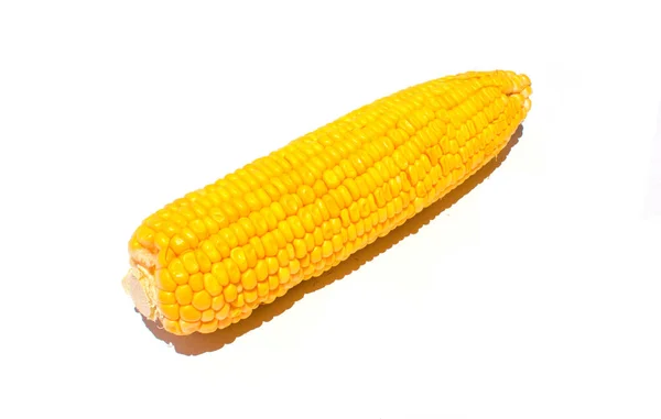 Жовта Кукурудза Білому Тлі Солодкий Жовтий Кукурудза Ізольовані Студійні Фото — стокове фото