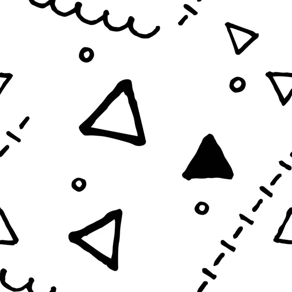 Черно-белые каракули бесшовный векторный рисунок. Хаотические каракули . — стоковый вектор