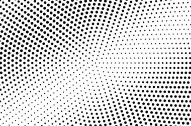 Yarım ton vektör arka plan siyah ve beyaz noktalı. Radyal noktalı bindirme soluk. Tek renkli arka plan. Saydam arka plan üzerinde siyah mürekkep dotwork. Delikli şablonu. Pop art retro tasarımı
