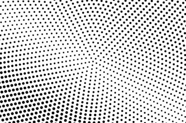Siyah ve beyaz noktalı yarım ton. Yarım ton vektör arka plan. Gri Noktalı Gradyan çapraz ışık ile. Soyut tek renkli şablonu. Saydam arka plan üzerinde siyah mürekkep noktaları. Pop art dotwork etkisi