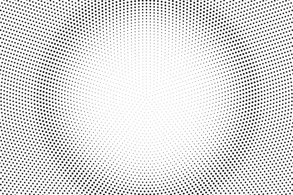 Black White Dotted Halftone Vector Background Rough Radial Dotted Gradient — Stock Vector