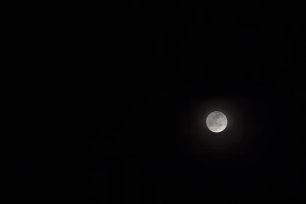 Volle Maan Donkere Nachtelijke Hemel Skyline Met Maanfase Evenaar Zwart — Stockfoto