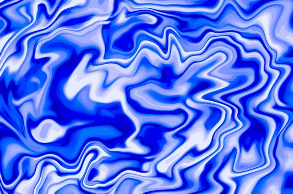 Helder Blauwe Digitale Marmering Abstract Kleurrijk Decor Vloeibare Verf Abstractie — Stockvector