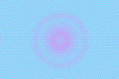 Mavi pembe noktalı yarım ton. Grungy Radyal Noktalı Gradyan. Yarım ton vektör arka plan.