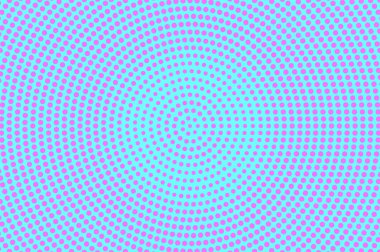 Mavi pembe noktalı yarım ton. İnce Radyal Noktalı Gradyan. Yarım ton vektör arka plan.