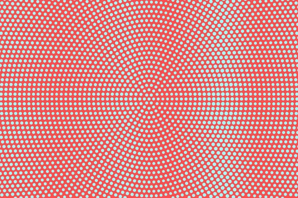 Mi-teinte pointillée bleue et rouge. Gradient vertical en pointillés lisses. Fond vectoriel demi-ton . — Image vectorielle