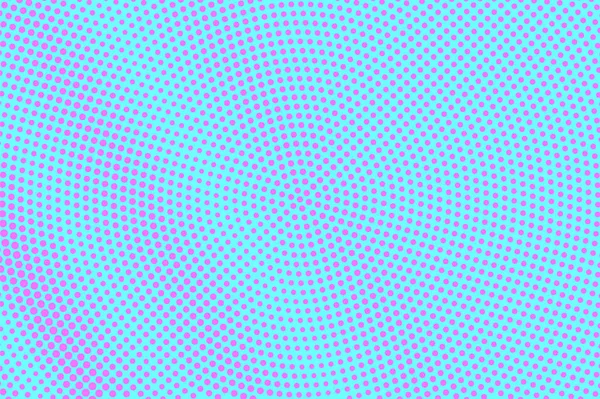 Demi-teinte rose bleu pointillé. Gradient pointillé rond centré. Fond vectoriel demi-ton . — Image vectorielle