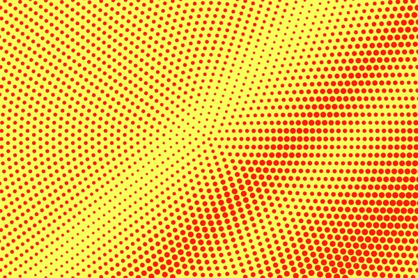 Demi-teinte jaune rouge pointillé. Gradient pointillé en diagonale fané. Fond vectoriel demi-ton . — Image vectorielle