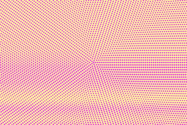 Demi-ton rose jaune pointillé. Gradient radial horizontal pointillé. Fond vectoriel demi-ton — Image vectorielle