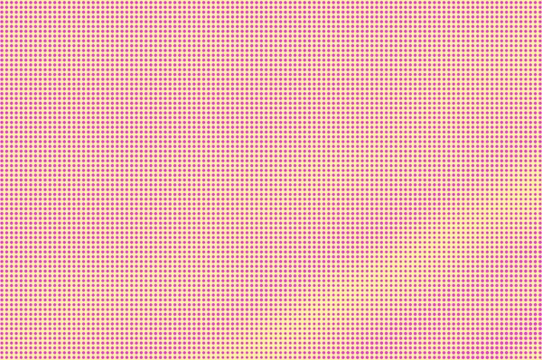 Semitono punteado rosa amarillo. Gradiente punteado sutil regular. Medio tono vector fondo . — Vector de stock