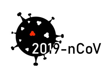 Coronavirus silueti ve 2019-nCoV yazıtları. Covid roman virüsü salgını. Soğuk algınlığı ve grip. Solunum hastalığı lugns 'u etkiliyor. Beyaz arkaplanda Coronavirus vektör pankartı
