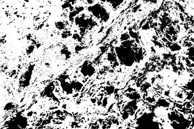 Şeffaf arkaplandaki iğrenç doku siyah vektör. Detaylı süs eşyası. Vintage etkisi için çatlamış desenli kaplama. Yıpranmış ve sert bir yüzey. Doğal kırsal doku