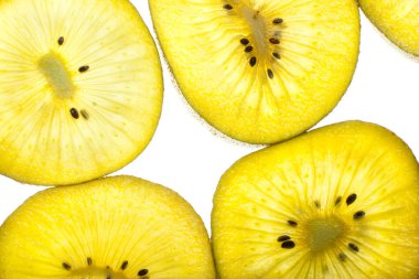 Kivi beyaz üzerine dilimler