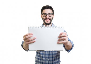 Ders kitabı ile genç adam