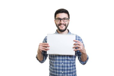 Ders kitabı ile genç adam