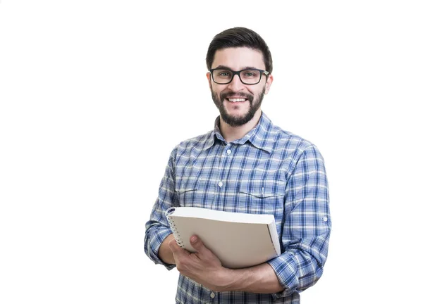 Joven con libro de texto — Foto de Stock