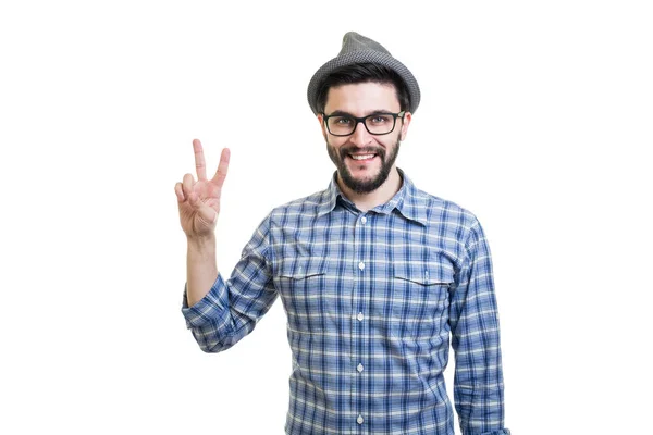 Hipster in hat — 图库照片