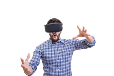 Adam ile Vr koruyucu gözlük