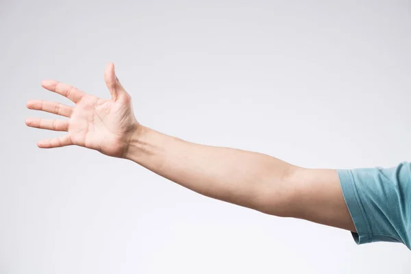 Male hand on white — Stock Photo, Image