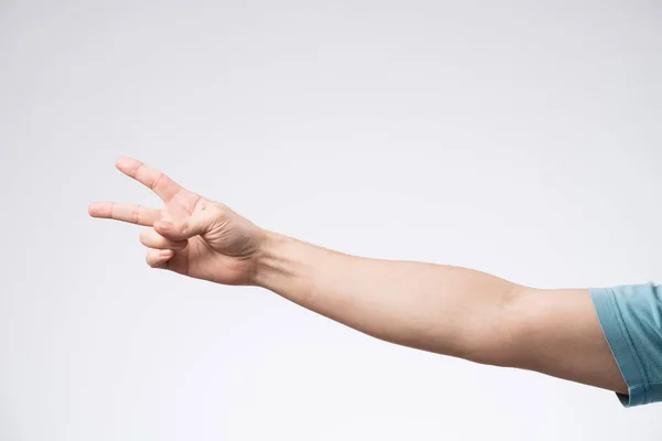 Mano masculina sobre blanco — Foto de Stock