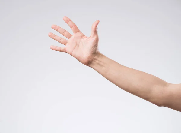 Male hand on white — Stock Photo, Image