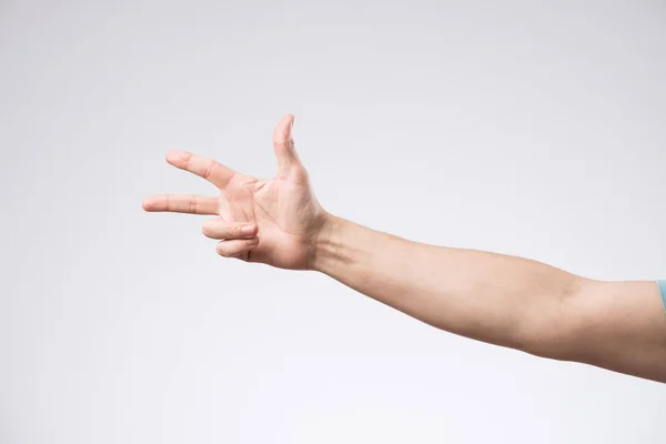 Αρσενική χέρι σε λευκό — Φωτογραφία Αρχείου