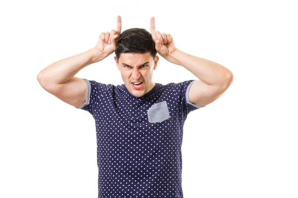 Volwassen mannen met emoties en gebaren — Stockfoto