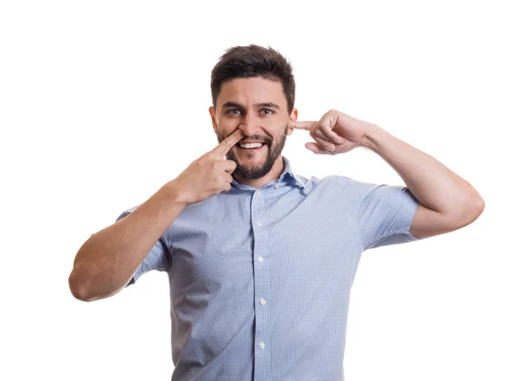 Retrato de jovem barbudo — Fotografia de Stock