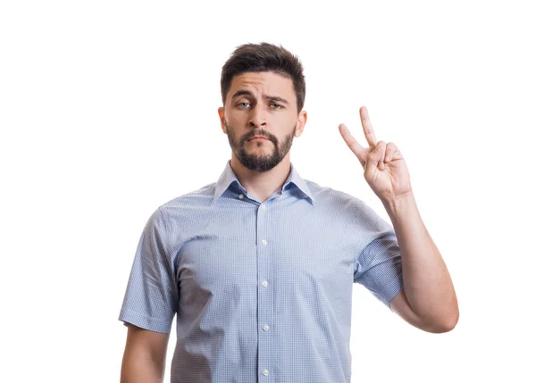 Retrato de jovem barbudo — Fotografia de Stock