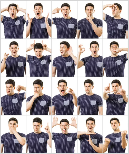 Verzameling van emotionele expressies — Stockfoto