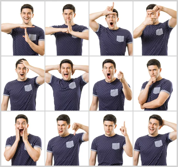 Verzameling van emotionele expressies — Stockfoto