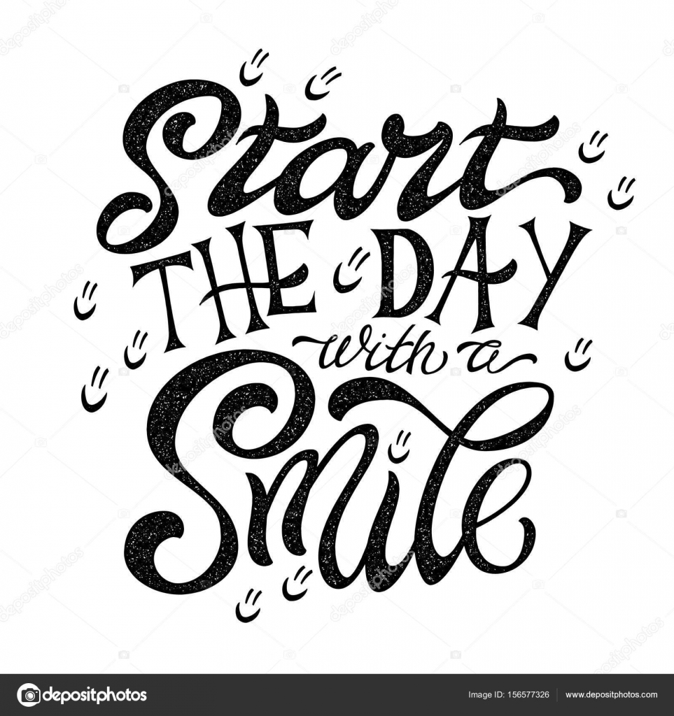 Inspirational Quote Poster Start The Day With A Smile Stock