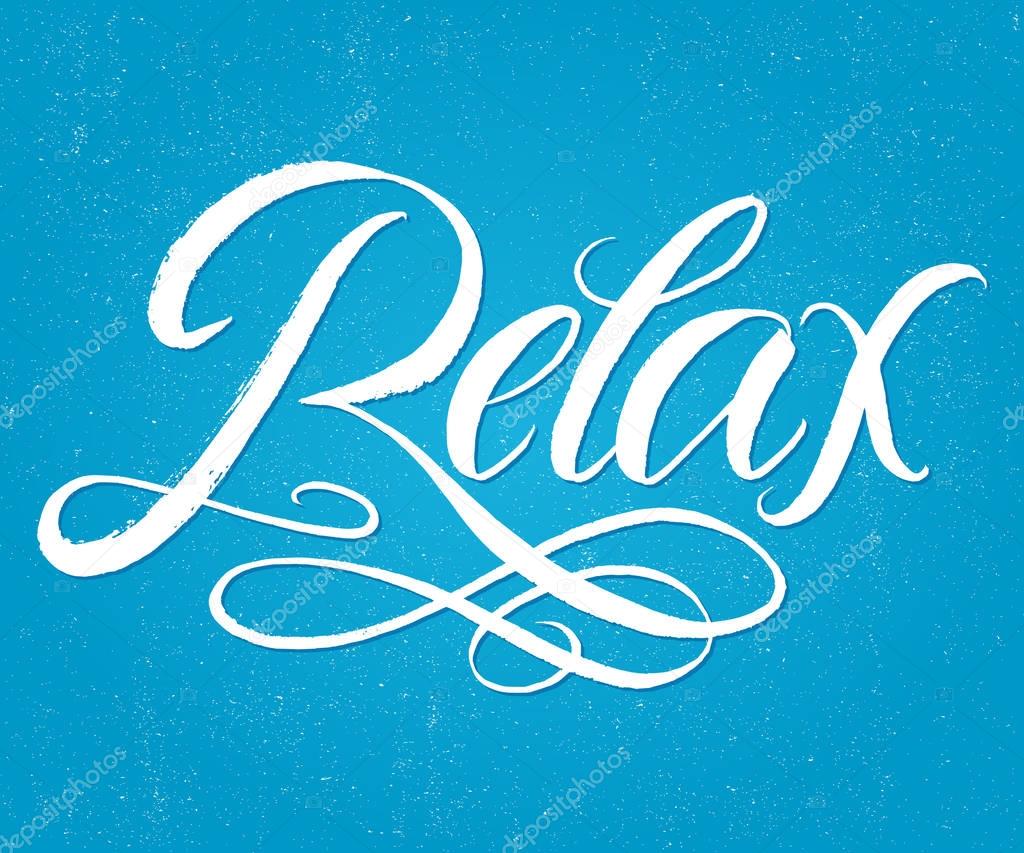 Relax calligraphy, lettering word — Stock Vector © Polaolka 156576868