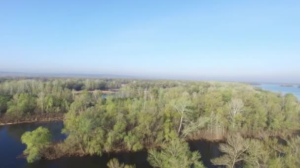 Panoramablick auf einen großen Fluss — Stockvideo