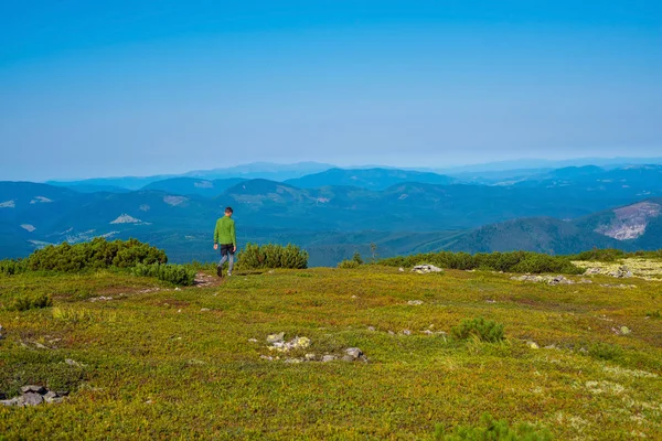 Genç yolcusu Alp çayır yürüyor