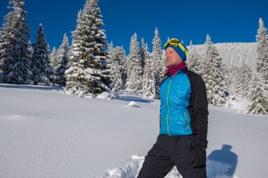 Kış dağlarda hayattan zevk Gezgin