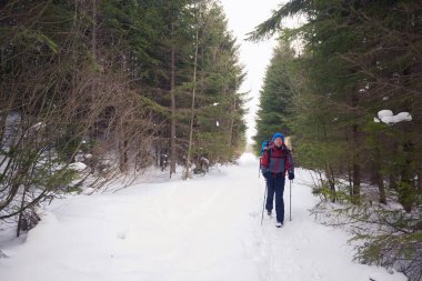 Maceracı bir yol boyunca yürür