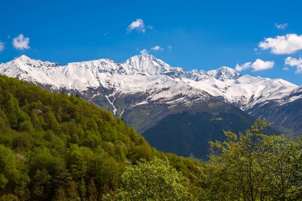 Prachtige bergketen bedekt met sneeuw — Stockfoto