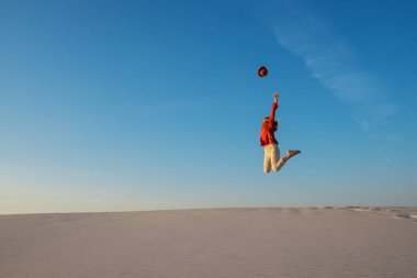 Etkileyici genç kadın, sarışın enerjik çöl üzerinde atlar