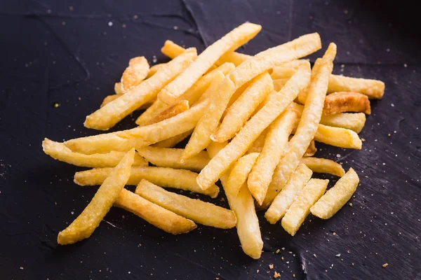 French Fries Dark Background Top View — Stock Photo, Image
