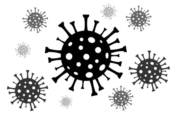 Merlekula Coronavirus Mikroskop Fördelning Covid Svart Och Vit Illustration Fara — Stockfoto