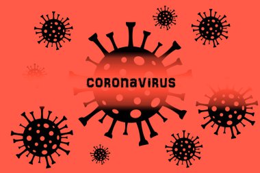 Merlekula Coronavirus mikroskop altında. Covid-19 'un dağıtımı. Renk çizimi. Coronavirus tehlikesi ve halk sağlığı risk hastalığı ve grip salgını.