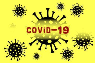 Merlekula Coronavirus mikroskop altında. Covid-19 'un dağıtımı. Renk çizimi. Coronavirus tehlikesi ve halk sağlığı risk hastalığı ve grip salgını.